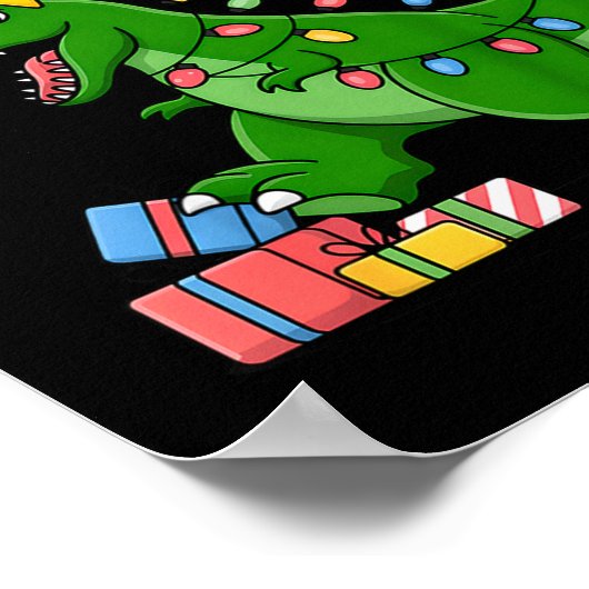 Kids Tree-rex Christmas Dinosaur T-rex Shirt Toddl Poster (Ecke)