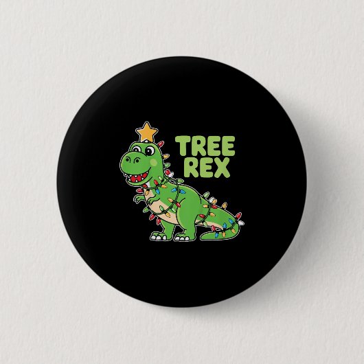 Kids Tree Rex Kids Christmas Dinosaurier Pub Button (Vorderseite)