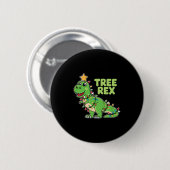 Kids Tree Rex Kids Christmas Dinosaurier Pub Button (Vorne & Hinten)