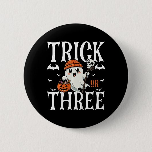 Kids Trick oder drei Halloween Spooky Pumpkin 3rd Button (Vorderseite)