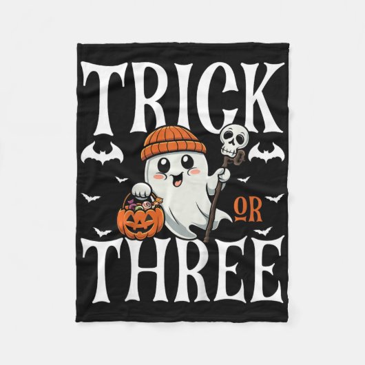 Kids Trick oder drei Halloween Spooky Pumpkin 3rd Fleecedecke (Vorderseite)