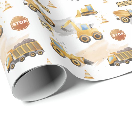 Kids Trucks Pattern Geschenkpapier (Rolleneckpunkt)