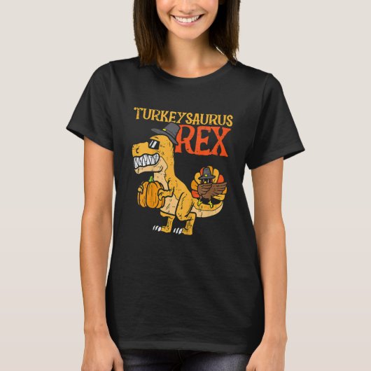 Kids Turkeysaurus Rex Dab Turkey Dino Toddler Boys T-Shirt (Vorderseite)