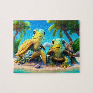Kids Turtles Jigsaw Puzzle - Tropical