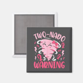 Kids Two-nado Warning 2nd Birthday Nk Tornado Birt Magnet (Vorderseite/Rückseite)