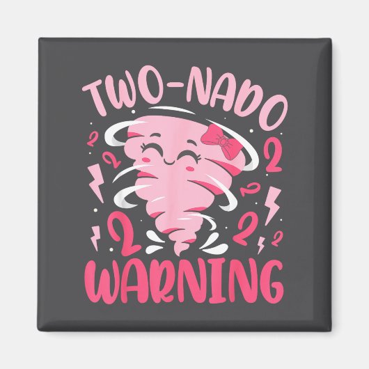 Kids Two-nado Warning 2nd Birthday Nk Tornado Birt Magnet (Vorne)