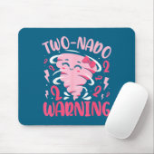 Kids Two-nado Warning 2nd Birthday Nk Tornado Birt Mousepad (Mit Mouse)