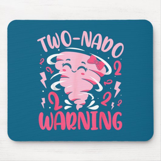 Kids Two-nado Warning 2nd Birthday Nk Tornado Birt Mousepad (Vorne)