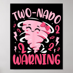 Kids Two-nado Warnung 2. Geburtstag Nk Tornado Geb Poster