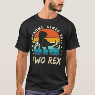 Kids Two Re 2. Geburtstag Zweiter Dinosaurier 2 J T-Shirt