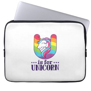 Kids U ist für Einhorn Alphabet T-Shirt Laptopschutzhülle