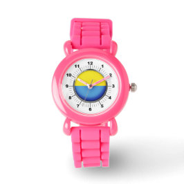 Kid's Ukraine-Flagge Rosa Glitzer Strap Watch Armbanduhr
