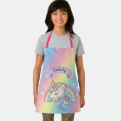 Kid's Unicorn and Rainbow Individuelle Name Schürze (Insitu)