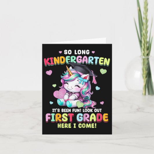 Kids Unicorn so langen Kindergarten Abschluss letz Karte (Vorderseite)