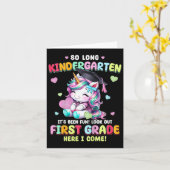 Kids Unicorn so langen Kindergarten Abschluss letz Karte (Gelbe Blume)