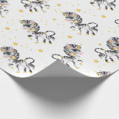 Kids Unicorn Zebra Geschenkpapier (Ecke)