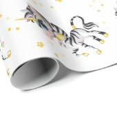 Kids Unicorn Zebra Geschenkpapier (Rolleneckpunkt)