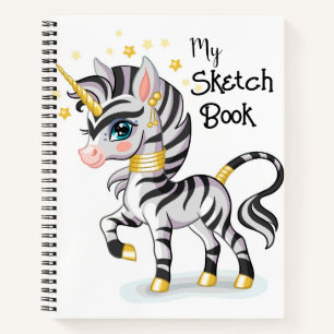 Kids Unicorn Zebra Notizblock
