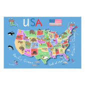 Kids US Map Fotodruck (Vorne)