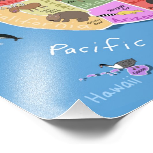 Kids US Map Fotodruck (Ecke)