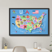 Kids US Map Poster