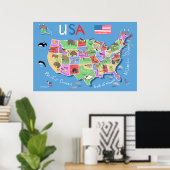 Kids US Map Poster (Heimbüro)