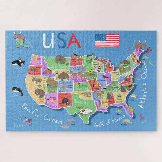 Kids US Map Puzzle (Horizontal)