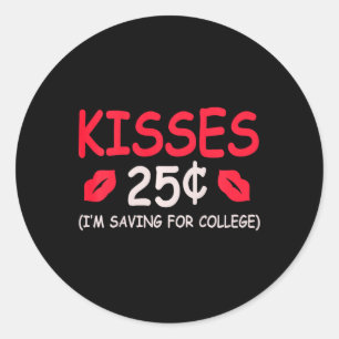 Kids Valentine Kisses 25 Cent Kleinkinder Jungen M Runder Aufkleber