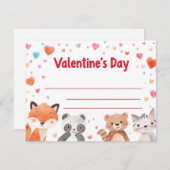 Kids Valentine Mini Note Cards | Cute Cartoons Mitteilungskarte (Vorne/Hinten)