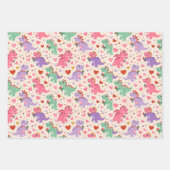 Kids valentine wrap with dinosaurs &hearts geschenkpapier set (Vorderseite 3)