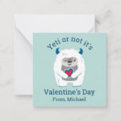 Kids Valentine Yeti Mitteilungskarte (Vorderseite)