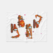 Kids Valentines Day Construction Trucks Boys Kids  Fleecedecke (Vorderseite (Horizontal))