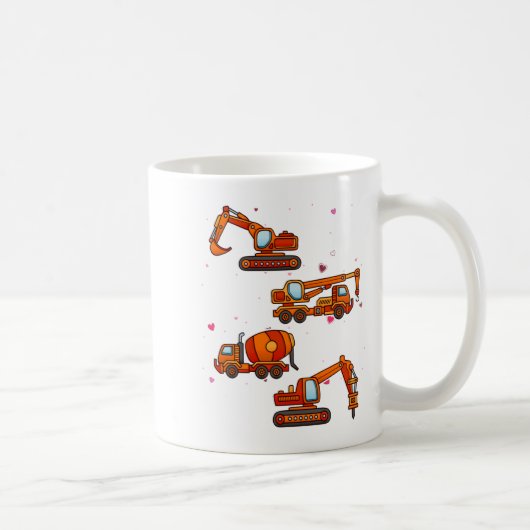 Kids Valentines Day Construction Trucks Boys Kids  Kaffeetasse (Rechts)