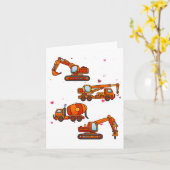 Kids Valentines Day Construction Trucks Boys Kids  Karte (Gelbe Blume)