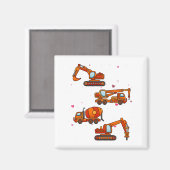 Kids Valentines Day Construction Trucks Boys Kids  Magnet (Vorderseite/Rückseite)