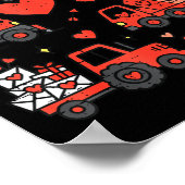 Kids Valentines Day Construction Trucks Funny Boys Poster (Ecke)