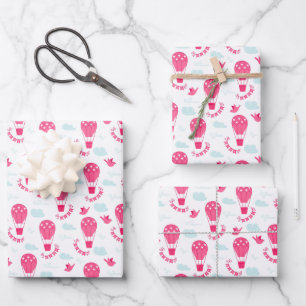 Kids Valentine's Day Hot Air Balloons Wolken Geschenkpapier Set