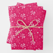 Kids Valentine's Day Red White Bows Tiny Hearts Geschenkpapier Set (Beispiel)