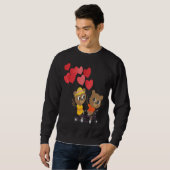 Kids Valentines Day teddy bears on a bicycle Sweatshirt (Vorne ganz)