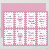 Kids Valentines Sheet of Eight (Vorne/Hinten)