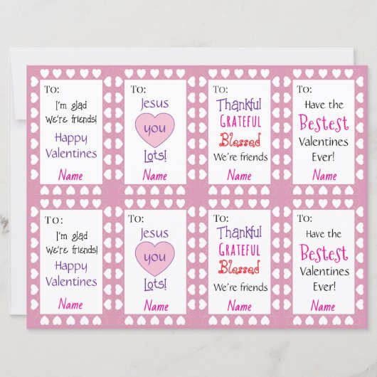 Kids Valentines Sheet of Eight (Vorderseite)
