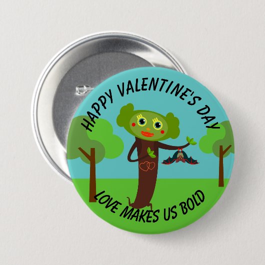 Kids Valentinstag Button (Vorne & Hinten)