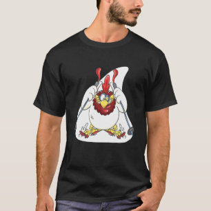 Kids verrückte Hühner Alpin Skifahren Abfahrt T-Shirt