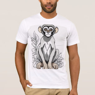 Kids' Vervet Monkey Coloring Book T - Shirt - Nied