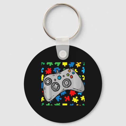 Kids Video-Game Controller Autismus Awareness Puzz Schlüsselanhänger (Vorderseite)