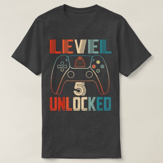 Kids Video Game Controller entriegelt Stufe 5 T-Shirt (Design vorne)