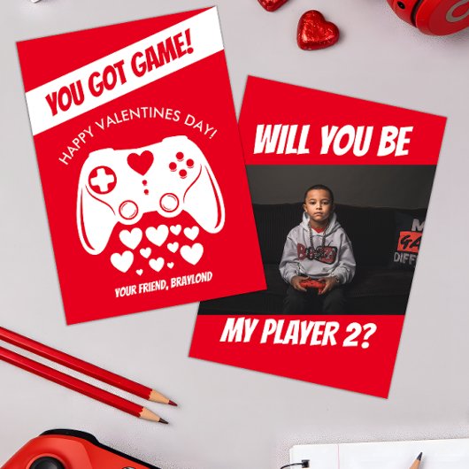Kids Video Game Valentinstag Card