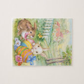 Kids Vintag Osterblichen Bunnies Puzzle (Horizontal)
