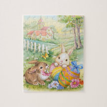 Kids Vintag Osterblichen Bunnies