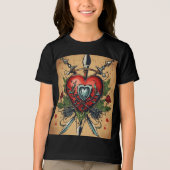 Kids Vintag Tattoo Heart T - Shirt (Vorderseite)